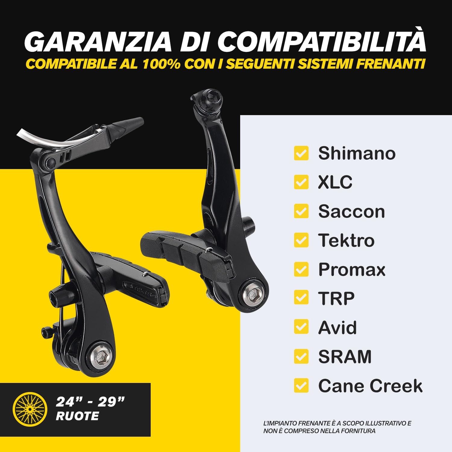 Cz Store Set Di 8 Pastiglie Freno V-Brake Per Bici: Gomma Resistente, Silenziose, 3 Colori - 5