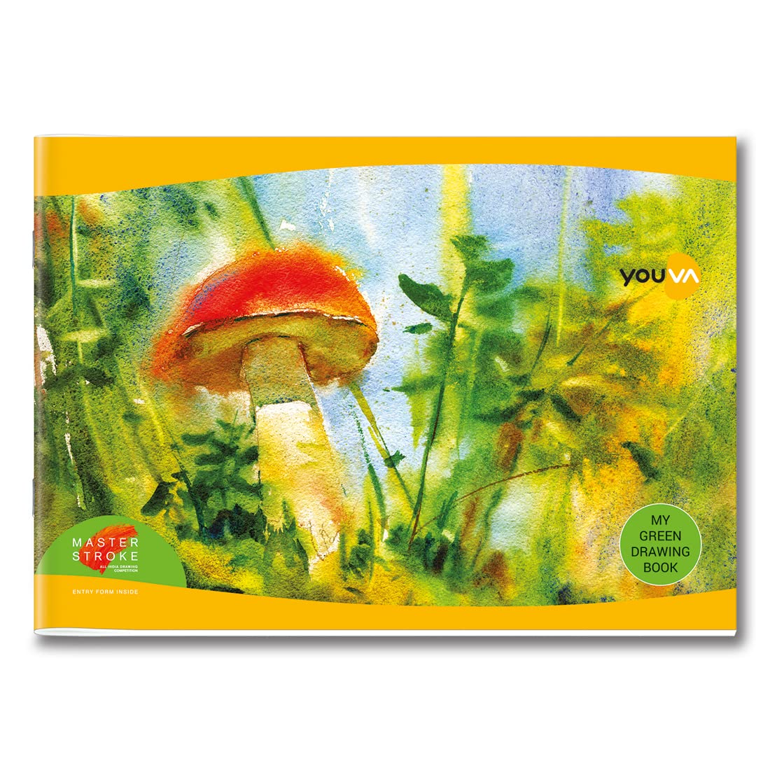YOUVA Navneet Carnet de dessin vert | 21 cm x 29,7 cm | 56 pages | Lot de 12