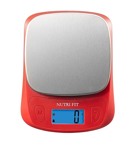 Miniatura 10 de NUTRI FIT Báscula digital de cocina para alimentos, gramos y onzas, báscula ultradelgada, portátil, para hornear, cocinar, acampar, tara inoxidable,