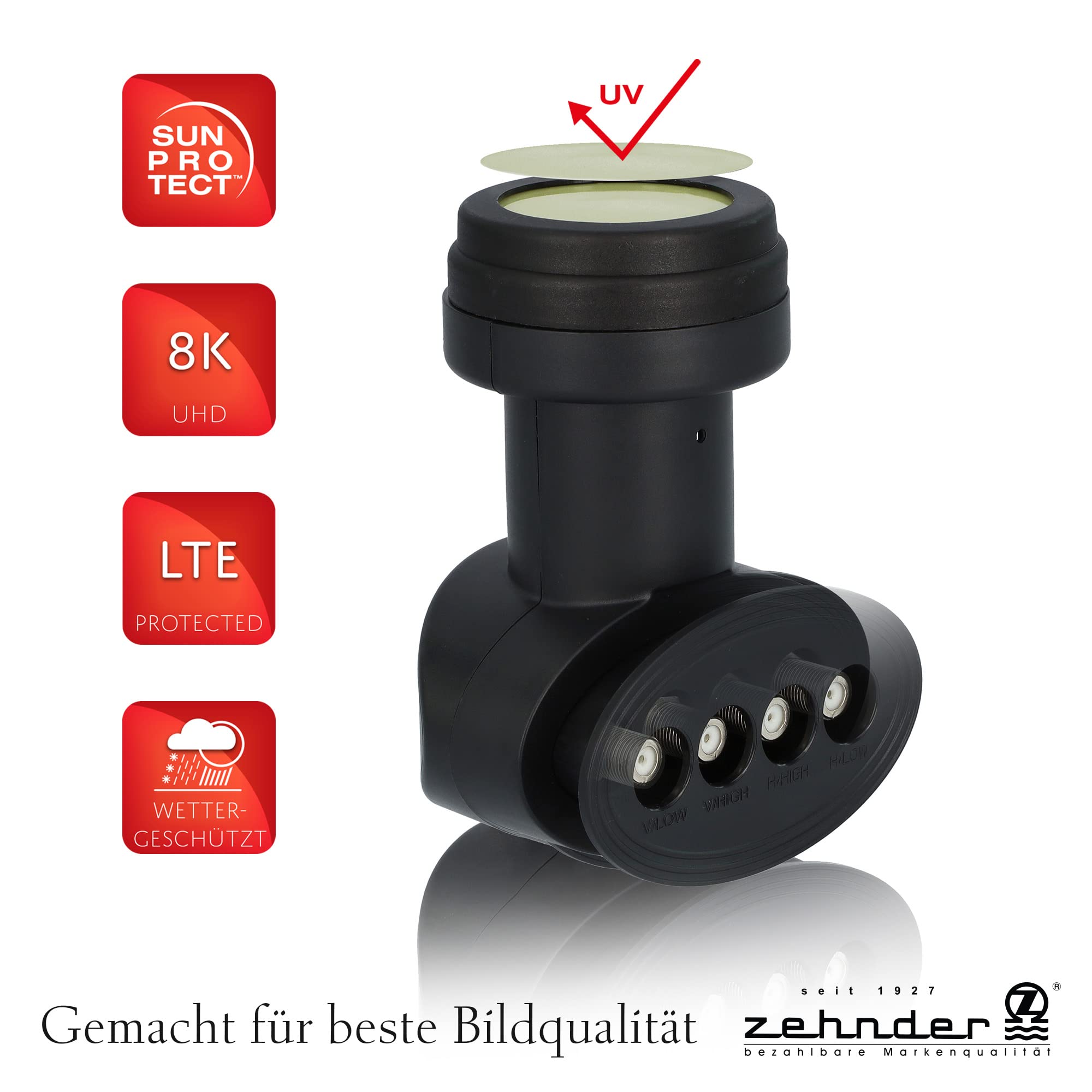 [ 2 X test molto buono*] Dieci Quattro LNB con schermatura LTE e protezione UV Sun Protect, adatto solo per commutatore multiswitch, nessun collegamento diretto possibile, 4K HD LMB, per antenna