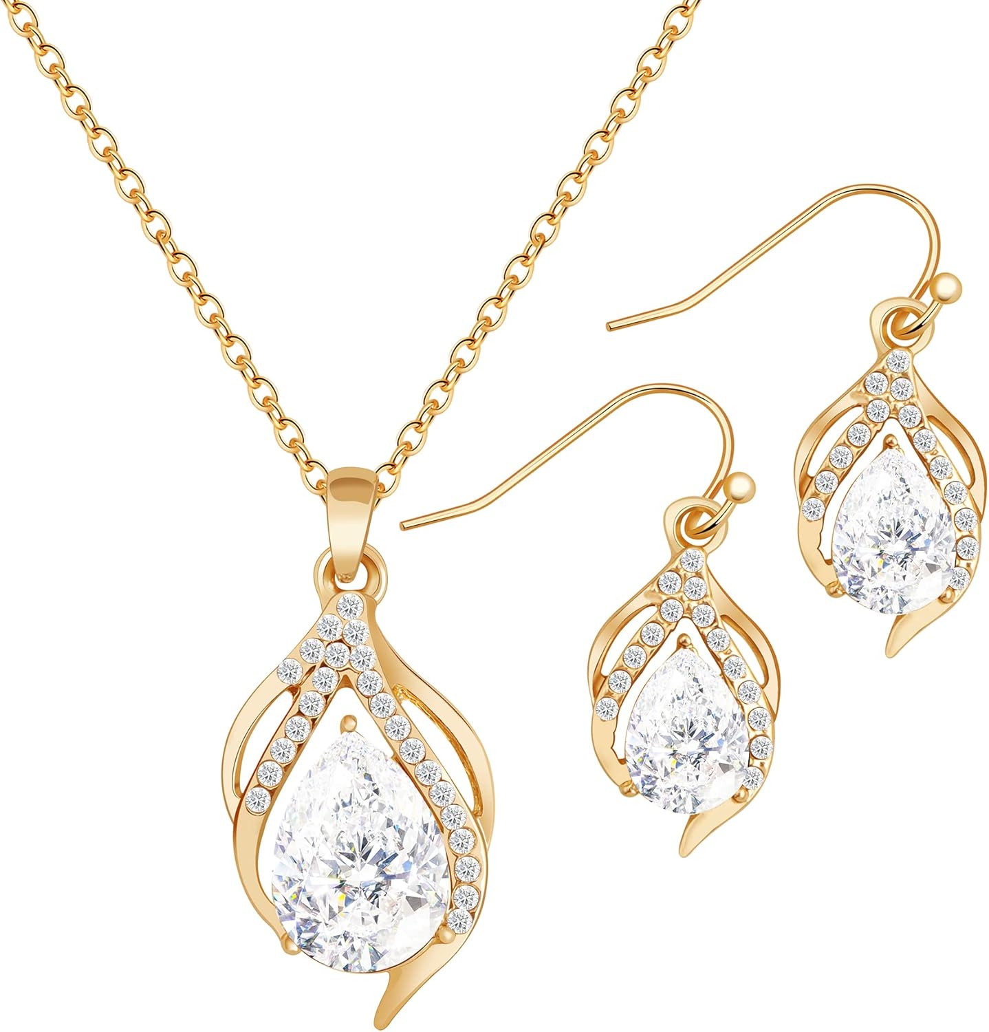 Generic Juego de joyas de lágrima para dama de honor nupcial juego