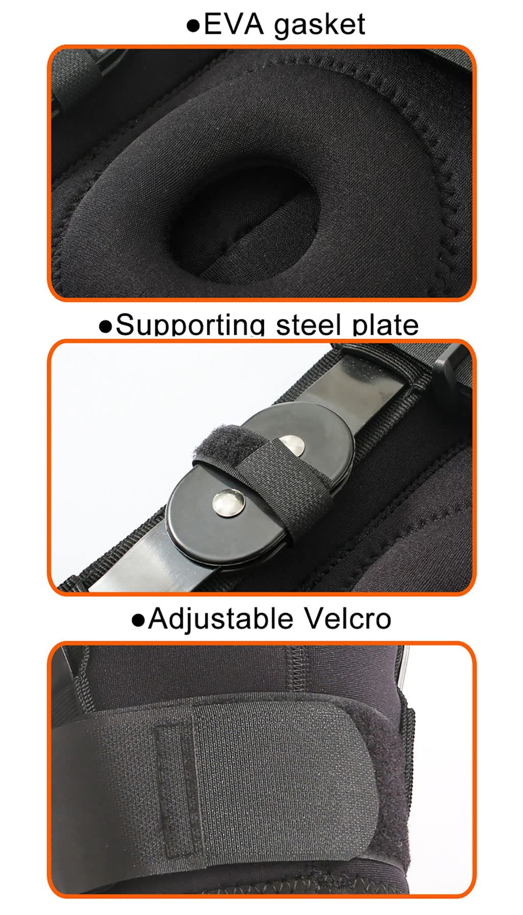 Rodillera presurizada Ajustable con bisagras, con estabilizadores Laterales y Almohadillas de Gel para la rótula, Ayuda a la recuperación, Artritis, Baloncesto, Correr, Senderismo.