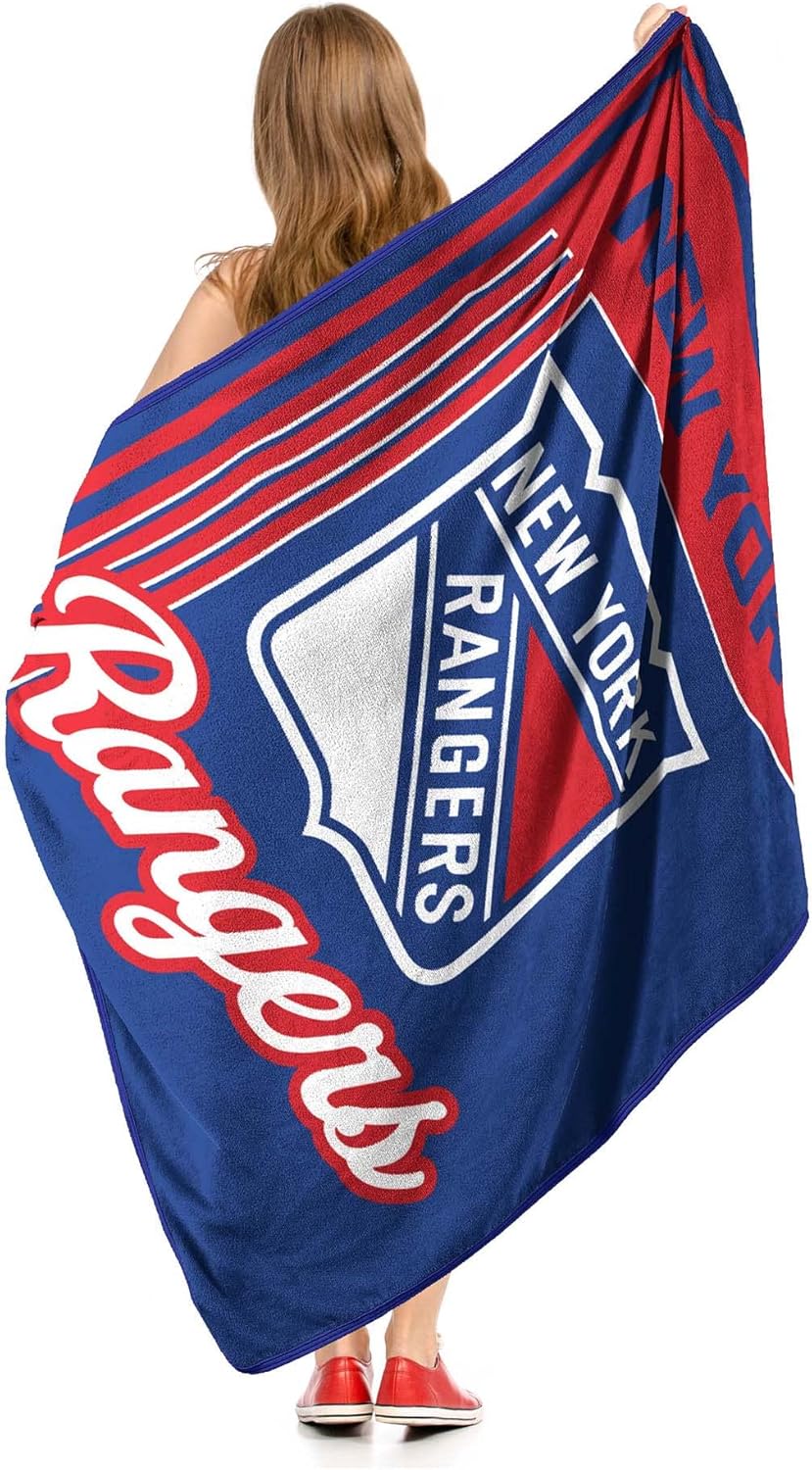 NORTHWEST Officially Licensed New York Rangers NHL Team Throw Blanket 46″×60″ – Licensed Microfiber Throw with Hockey Logos for Fans, Dorms, Game Day Couches & Fan Caves - Image 3