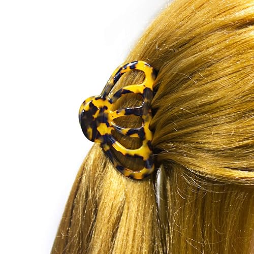 Miniatura 5 de Pinzas para el pelo de concha de tortuga para mujer, con estampado de leopardo, accesorios de moda grandes para cabello fino, juego de 2 piezas