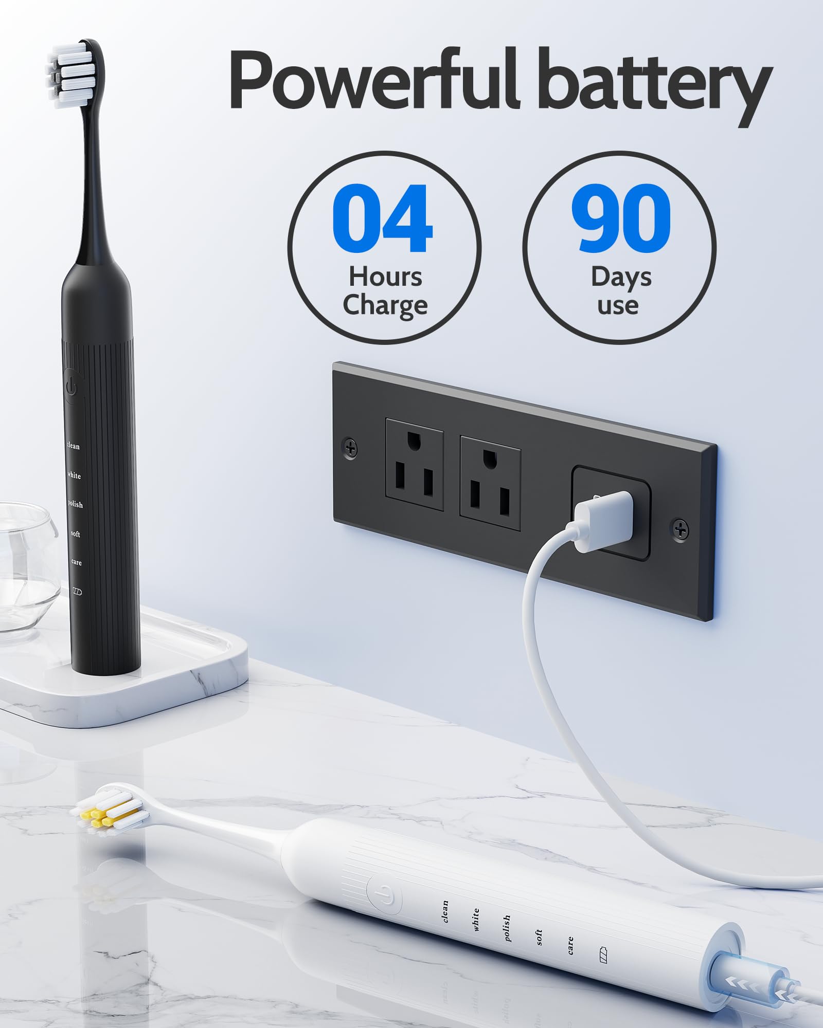 Paquete de 2 cepillos de dientes eléctricos para adultos y niños, cepillo de dientes eléctrico recargable para niños a partir de 12 años y adultos con 12 cabezales de cepillo y 2 cepillos de dientes