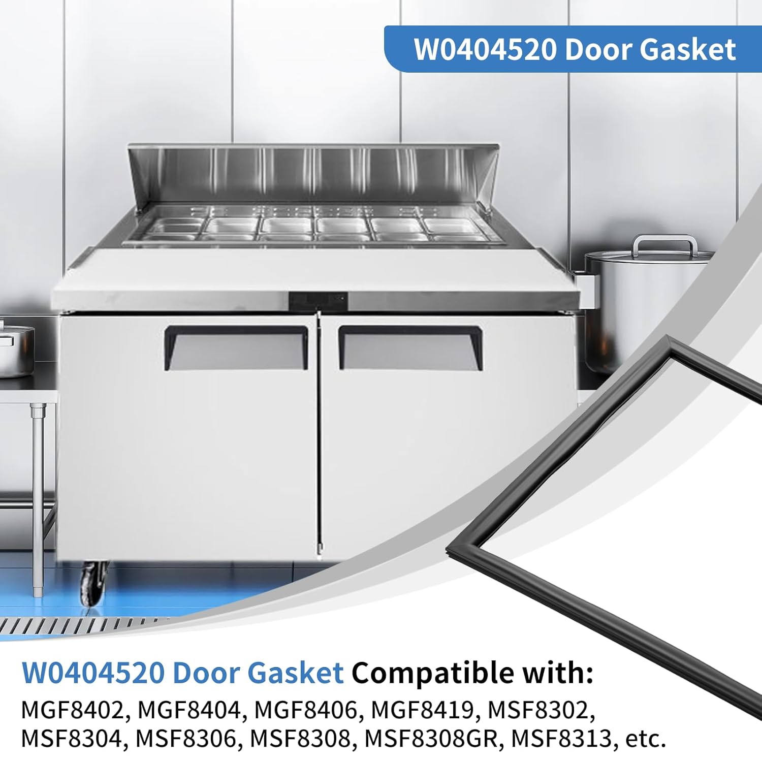 W0404520 Door Gasket for Atosa Gasket, 22" x 26-3/16" Refrigerator Door Gasket Replacement Fits MGF8402 MGF8404 MGF8406 MSF8302 and MSF8304