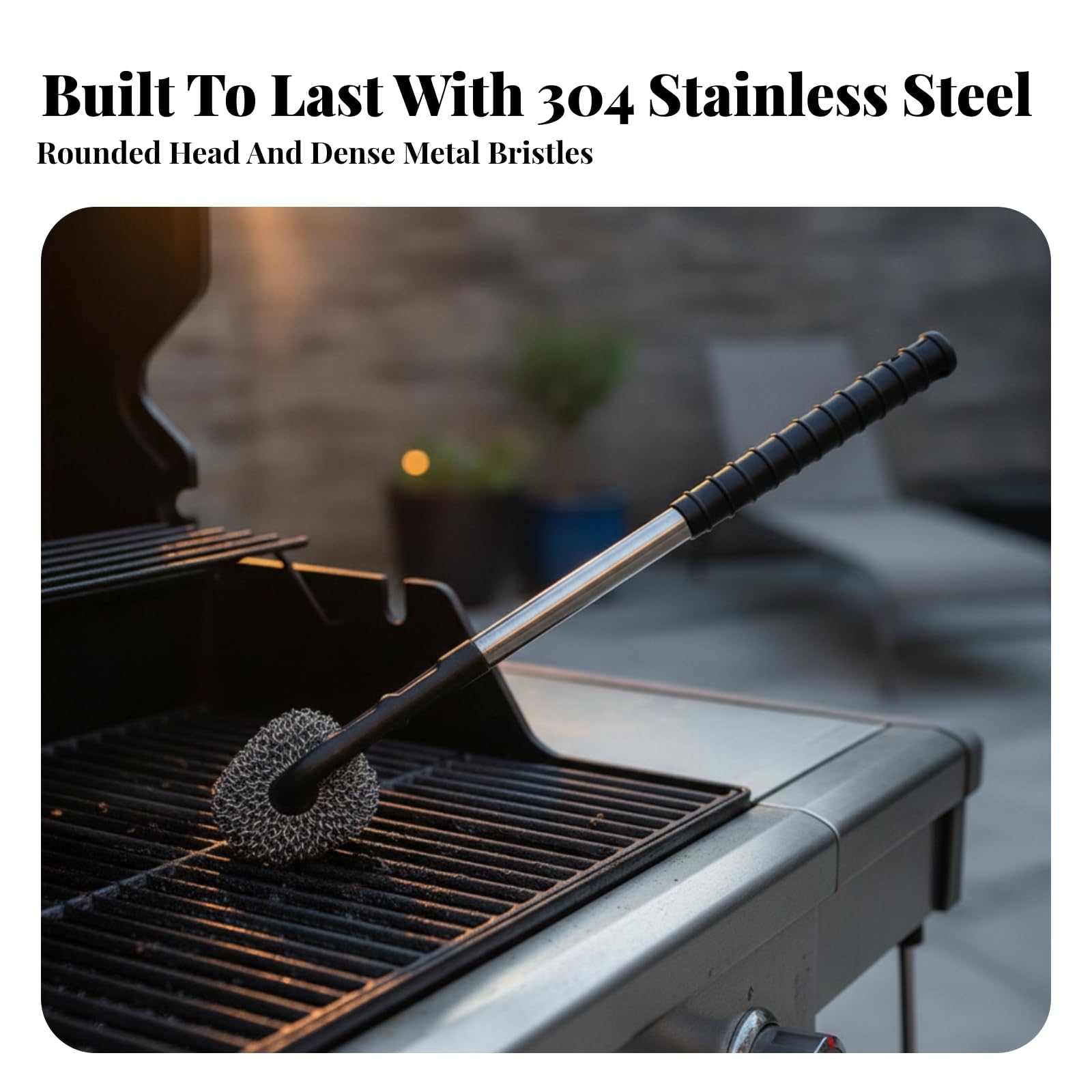 Ronyme Spazzola per Griglia in Acciaio Inox | Smontabile, Spazzola per Barbecue con Manico Lungo, Antiruggine, Utensile, Giardino