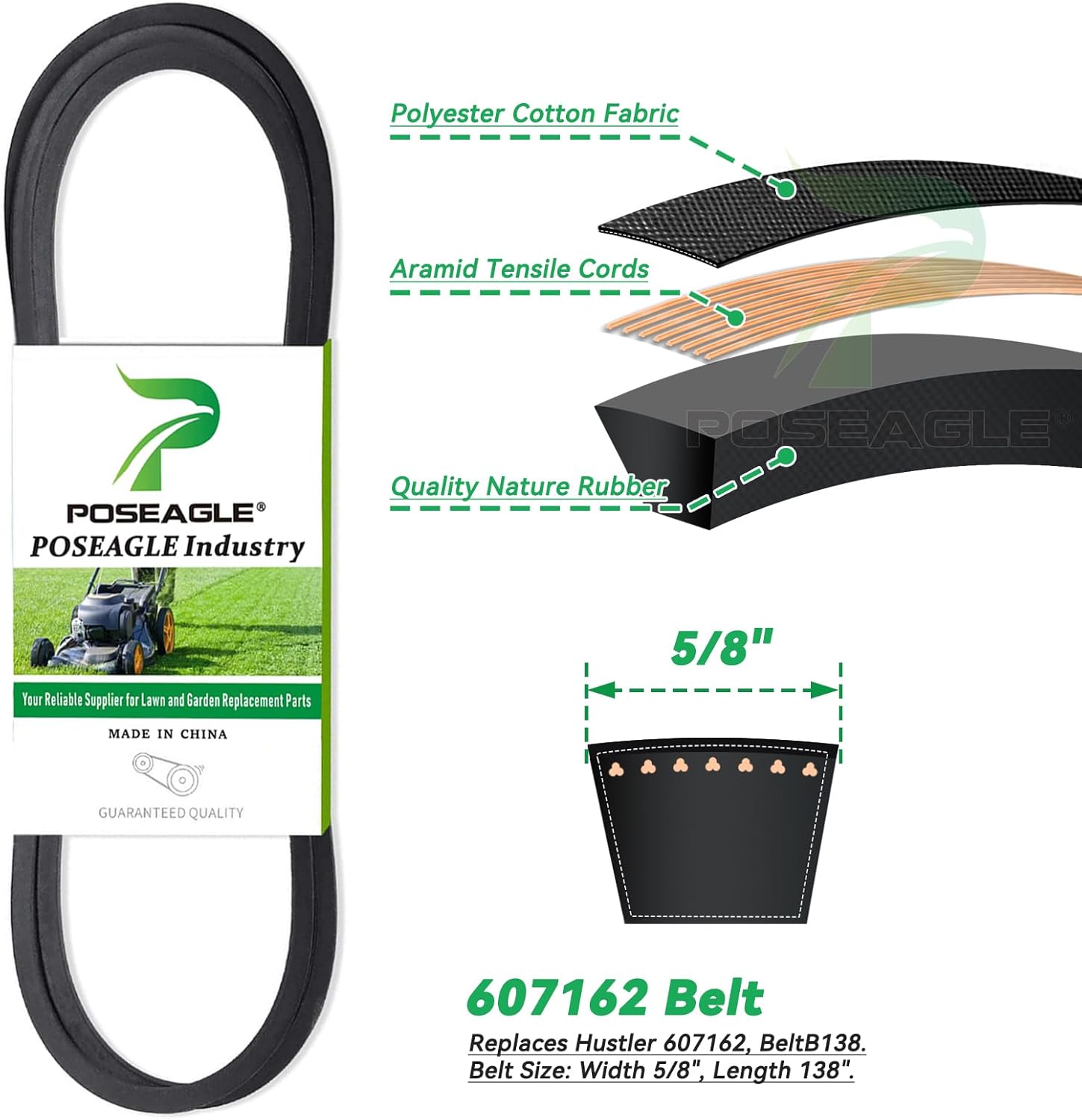 3 Pack 604214 Spindle Assembly with 603988 Spindle Pulley 604219 604231 605512 Idler Pulley 607162 Belt Replace Hustler 604214 Spindle Assembly, Hustler Raptor 52 inch Deck Spindle 604214