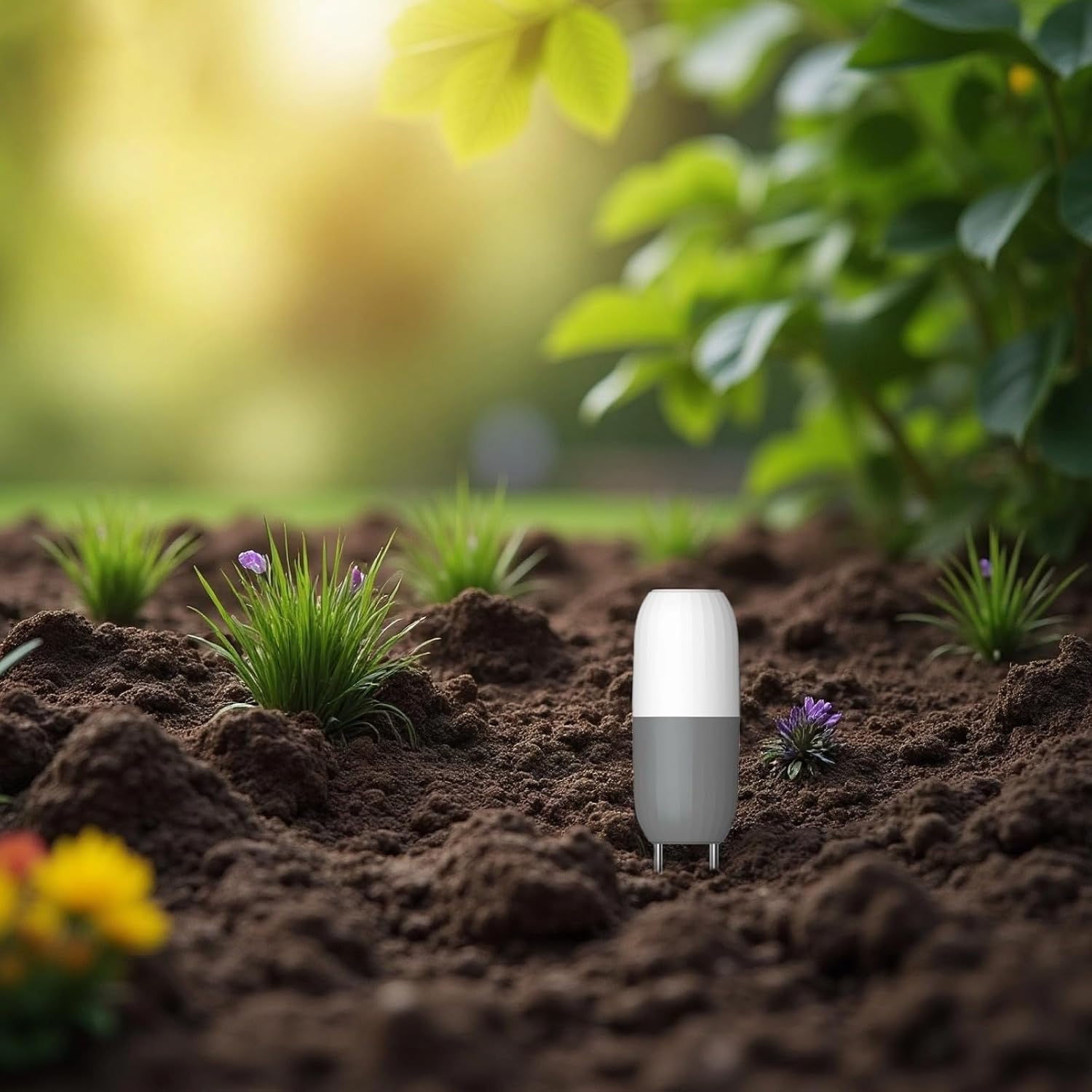 Wireless Soil Hygrometer with WiFi, Smart Soil Moisture Meter App Control, Solar Powered Temperature Humidity Monitor for Garden & Outdoor Plants