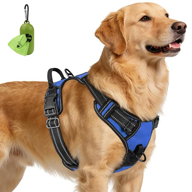 Joytale Arnes Perro Grande,Chaleco Reflectante Suave Transpirable para Perro,Arnés con Doble Anilla,Arnés…