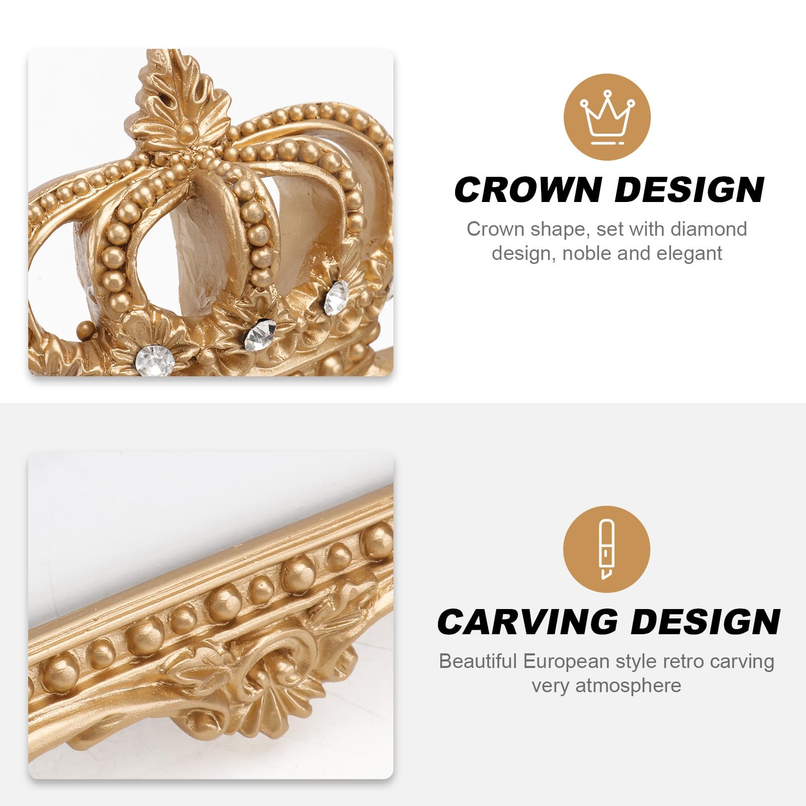 Marco de Fotos Dorado Resina y Vidrio de Estilo Europeo Varios estilos con Adorno Decorativo Diseño Elegante y Creativo Varios estilos para Exhibir Fotos en Sala de Estar