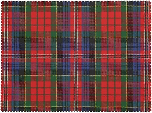 Miniatura 9 de Mantel rectangular para comedor, interior y exterior con diseño de cuadros escoceses de clan macpherson rojo, resistente a cuadros, lavable, mantel