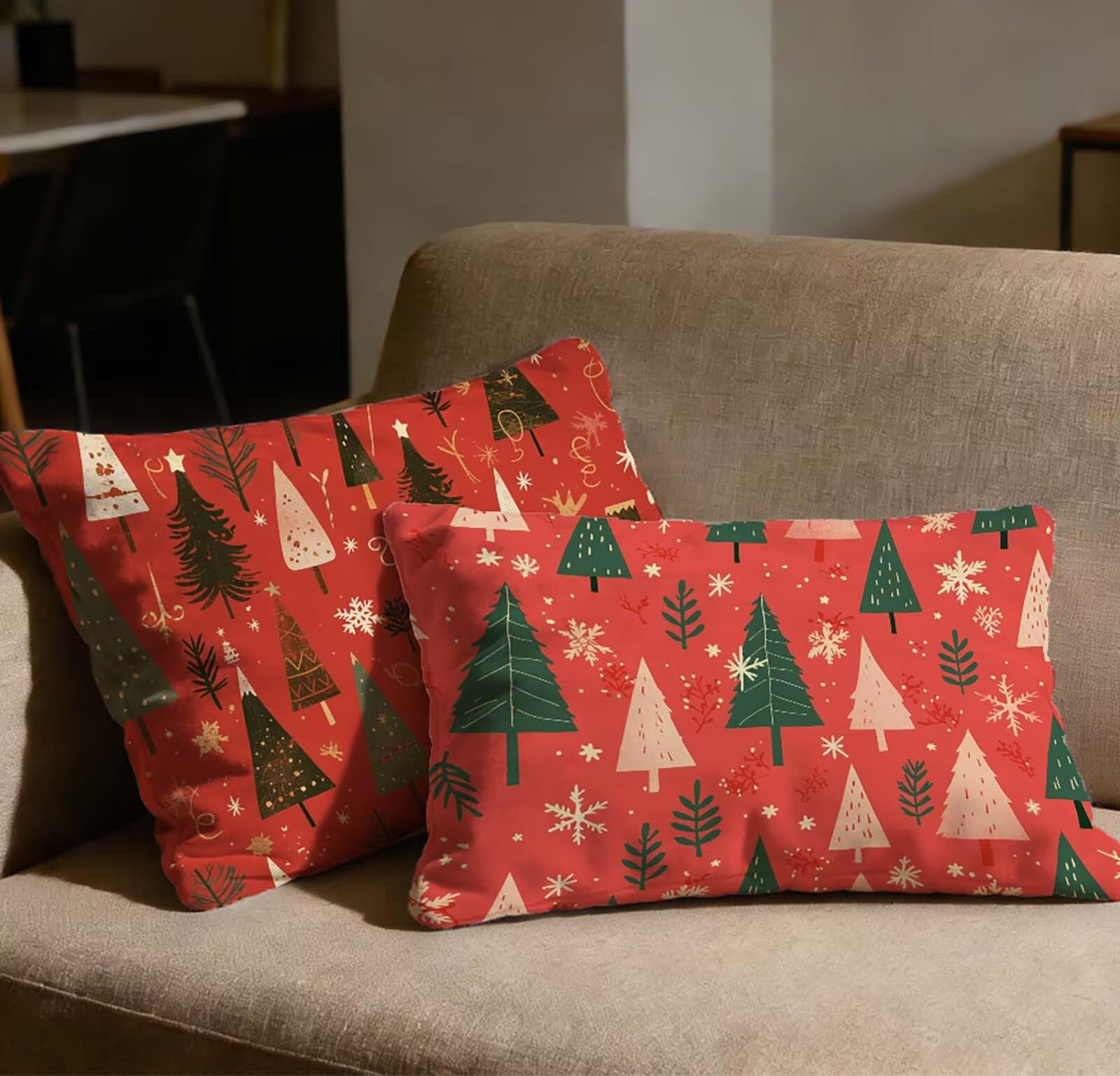 Coussin arbre rouge en velours 40x80 cm pour la décoration chaleureuse de la chambre