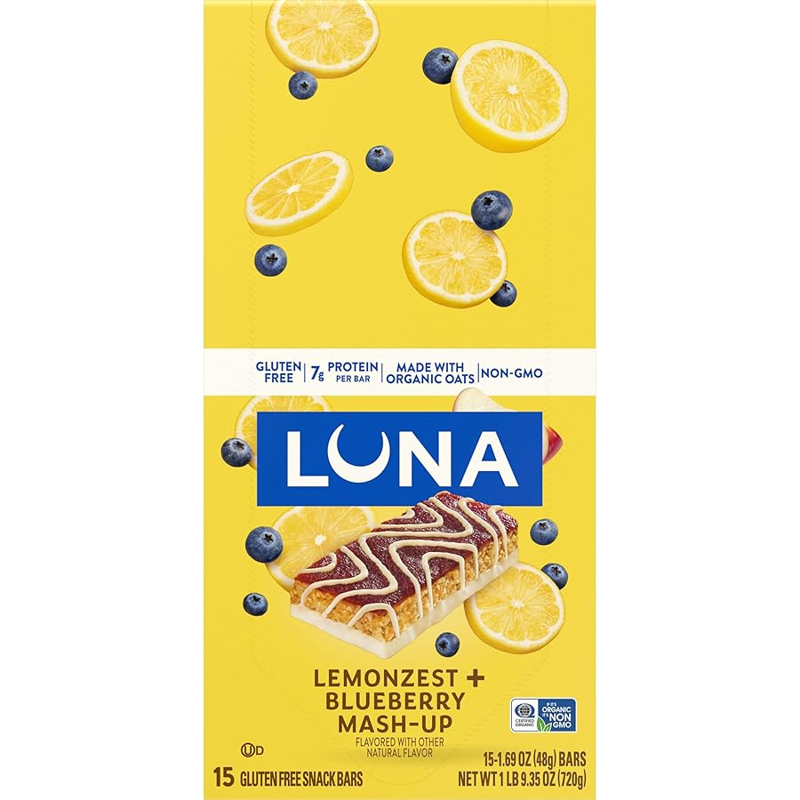 LUNA Bar - Mash-Ups LemonZest + Blueberry Flavor - Gluten Free Snack Bars - Non-GMO - Protein Bars - Made with Organic Oats (15 Pack) - image 15