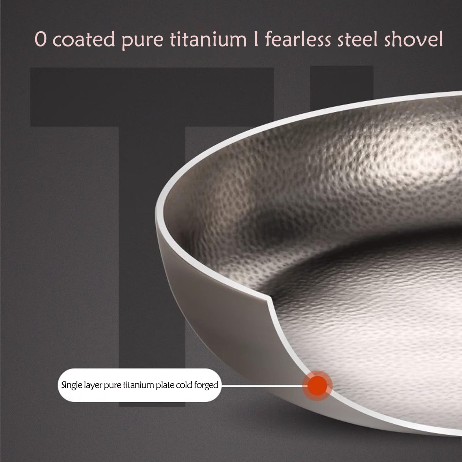Titanium Gehamerde Braadpan Met Deksel | 100% Niet-giftig
