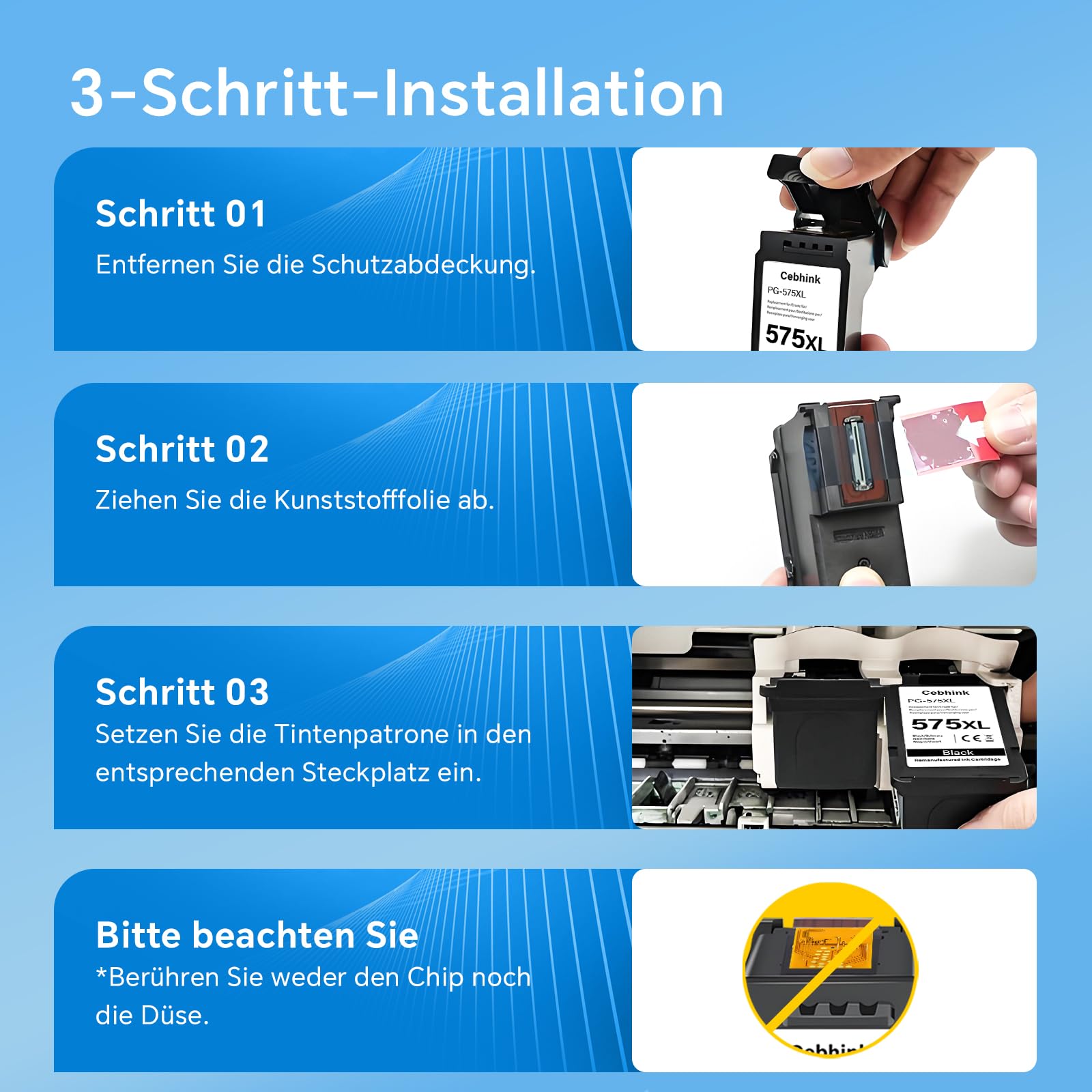 PG-575 CL-576 XL Ersatz Druckerpatronen für Canon 575 576 Multipack