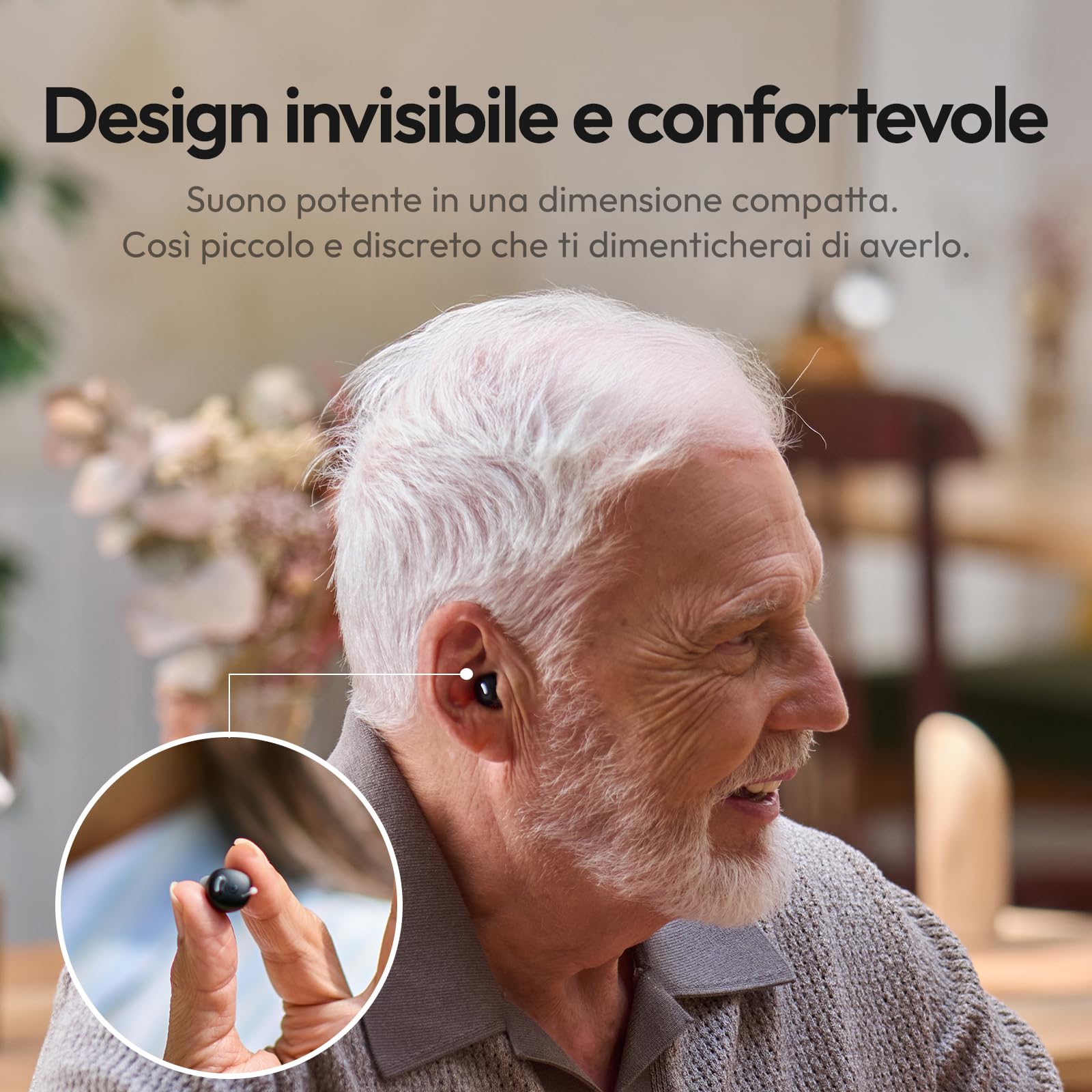 Nano Amplificatore del Suono per Anziani, Custodia di Ricarica con Controllo, 3 Modalità, 3 Programmi Sonori, Senza Bluetooth/App,Galassia