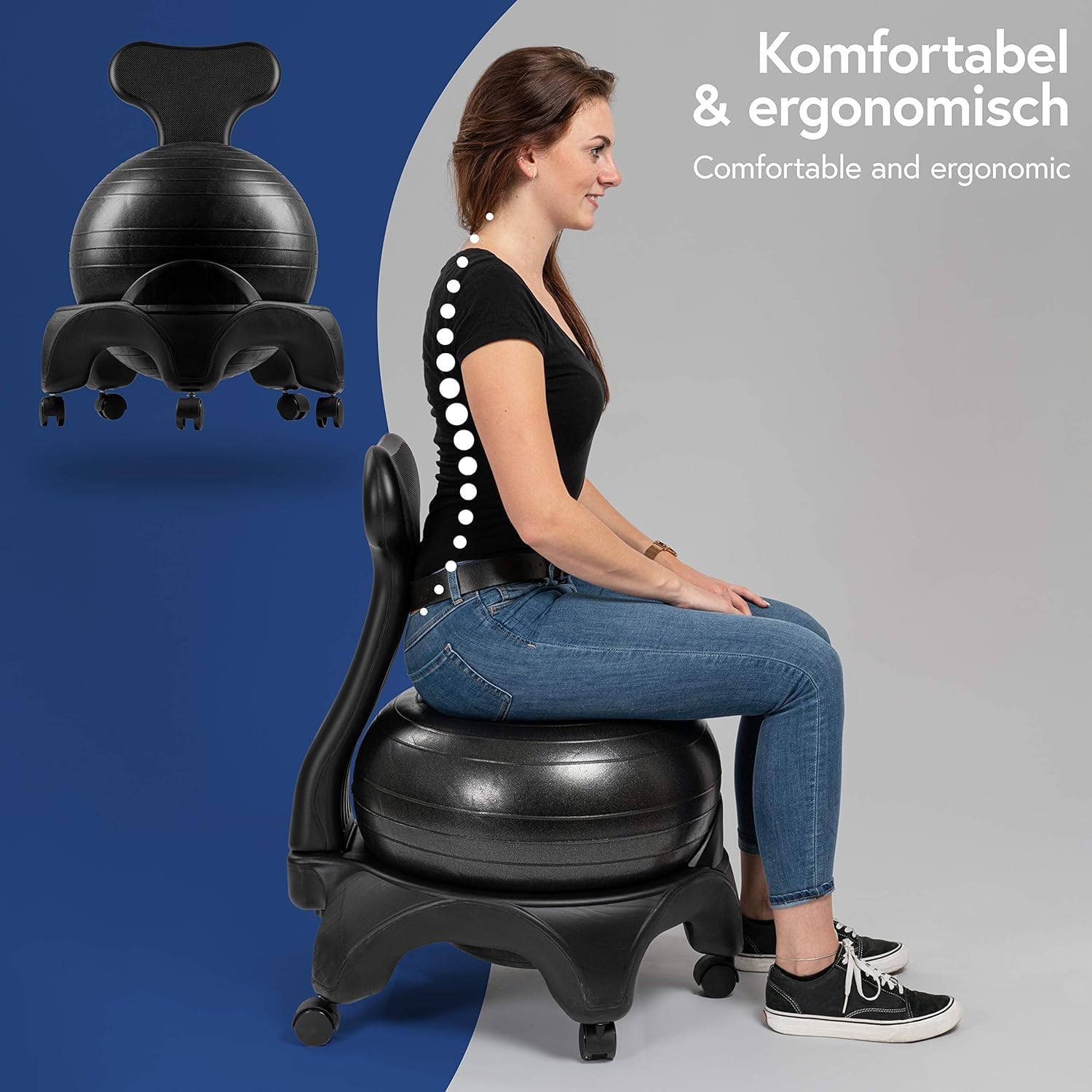 Bestmann Ball Chair I Balance Chair with Wheels