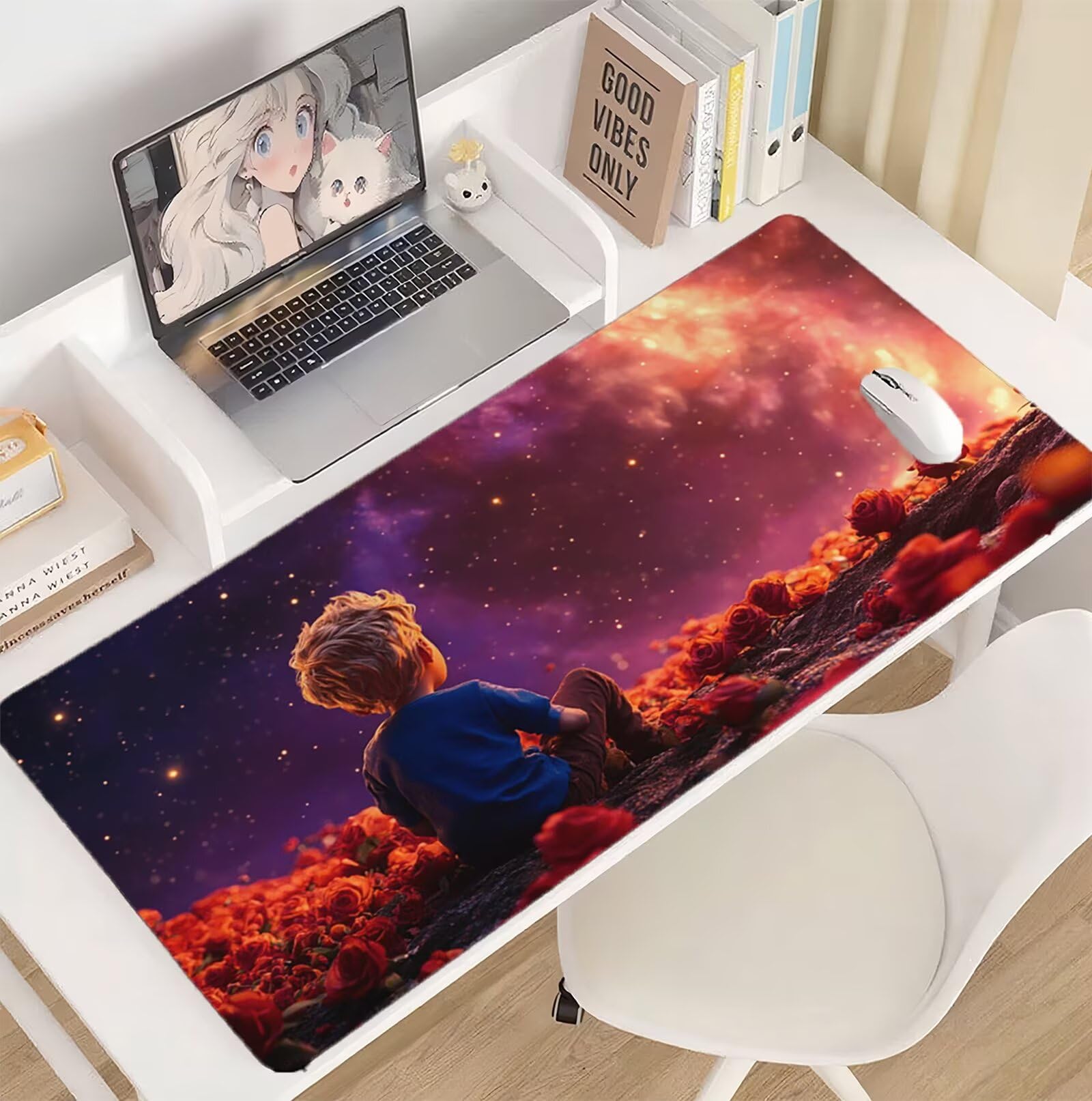 Galaktyczna podkładka pod mysz 1200 x 600 mm Chłopak Podkładka pod mysz Duża japońska podkładka pod mysz antypoślizgowa gumowa podstawa powierzchnia z przeszyciami na krawędziach mata biurowa do