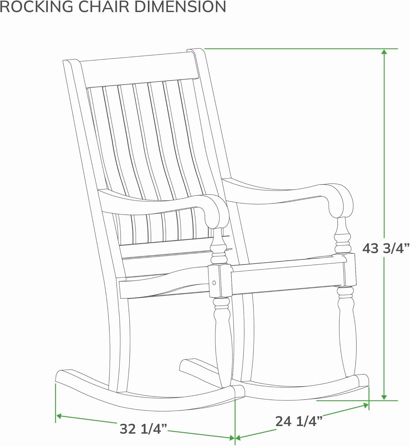 Cambridge Casual Reyes Oversized Rocking Chair, Black