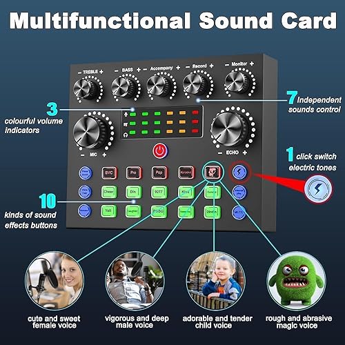 Miniatura 4 de V8s para 2, cambiador de voz V8s con micrófono de podcast BM-800 - Micrófono condensador de estudio perfecto para podcasting, grabación, canto,