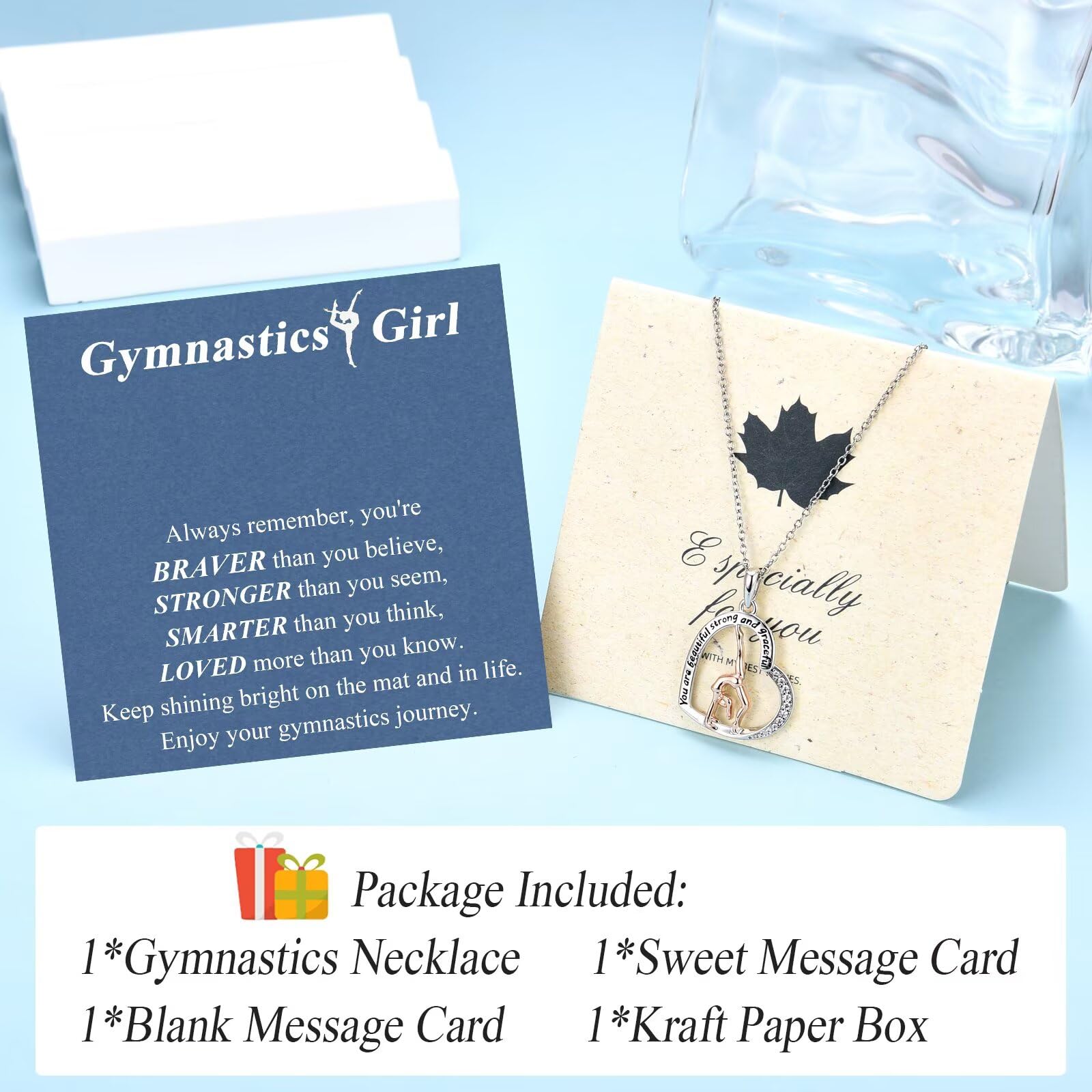 Gymnastics Gifts for Girls Gymnastics Necklace Sport Gifts Jewelry for Gymnast Women for Birthday, Graduation, Christmas