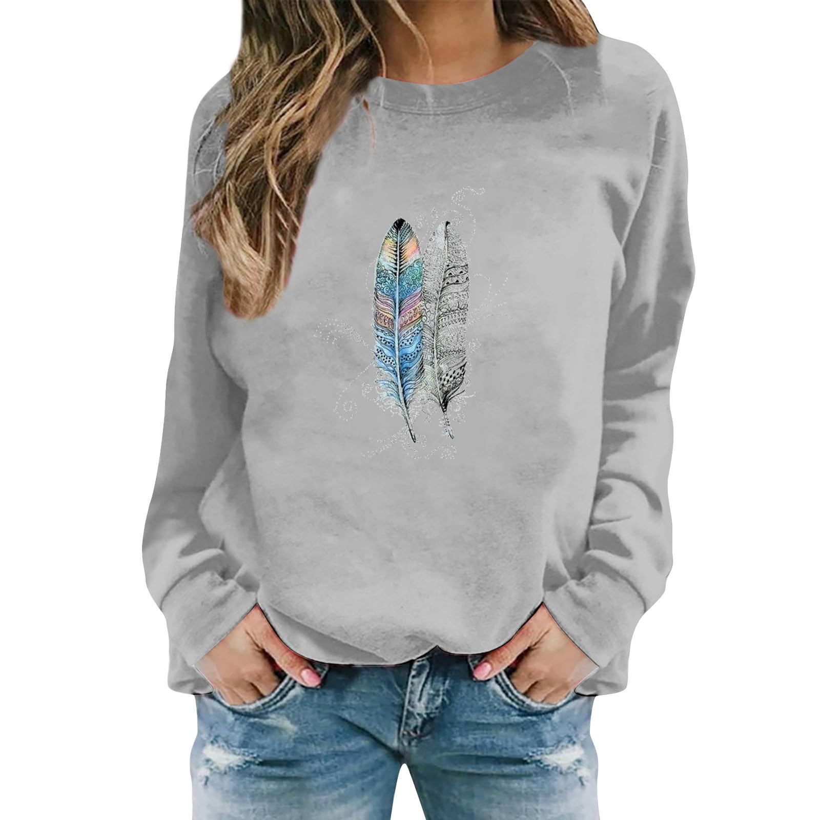 TXIAOLLY Beach Sweatshirt,Christams Sweatshirt for Women Cute Letter Graphic Long Sleeve Shirts 2023 Fall Fashion Clothes