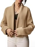 Saodimallsu Womens Cropped Cardigan Open Front Shawl 2026 Fall Trendy Long Sleeve Sweater Jacket