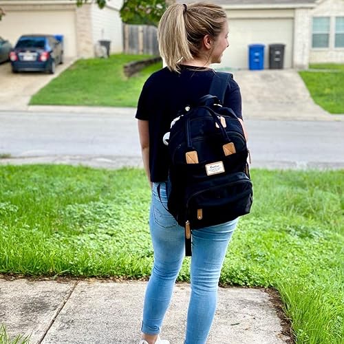 Miniatura 110 de RUVALINO Mochila para pañales - Bolsa de pañales de viaje multifunción para bebé con cambiador, soportes aislados para botellas y estuche para Gris