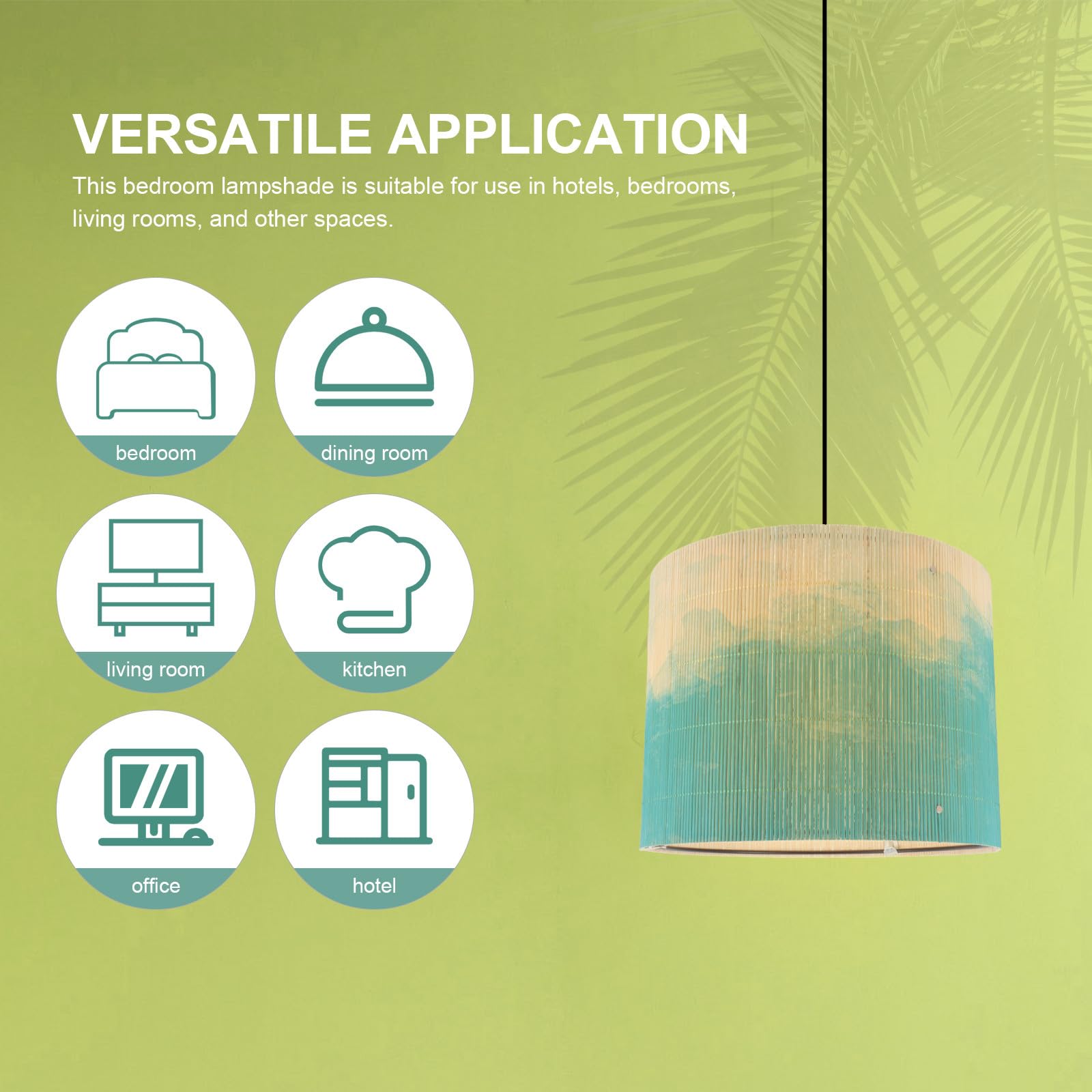 Pantalla de Lámpara de Bambú Grande Estampado Acuarela Abstracta Cubierta para Lámpara E27 y Colgante Decoración para Hogar y Salón Pantalla Versátil y Resistente