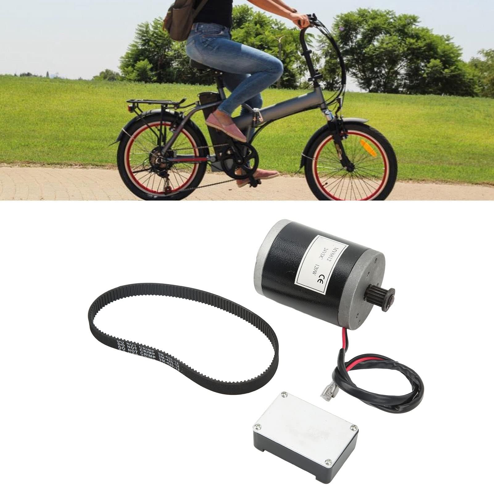VGEBY Juego de Motor DC Cepillado, Bicicleta Eléctrica 24V 120W MY6812 Motor con Controlador y Correa de Conducción para Motores de Imanes Permanentes Motores Eléctricos