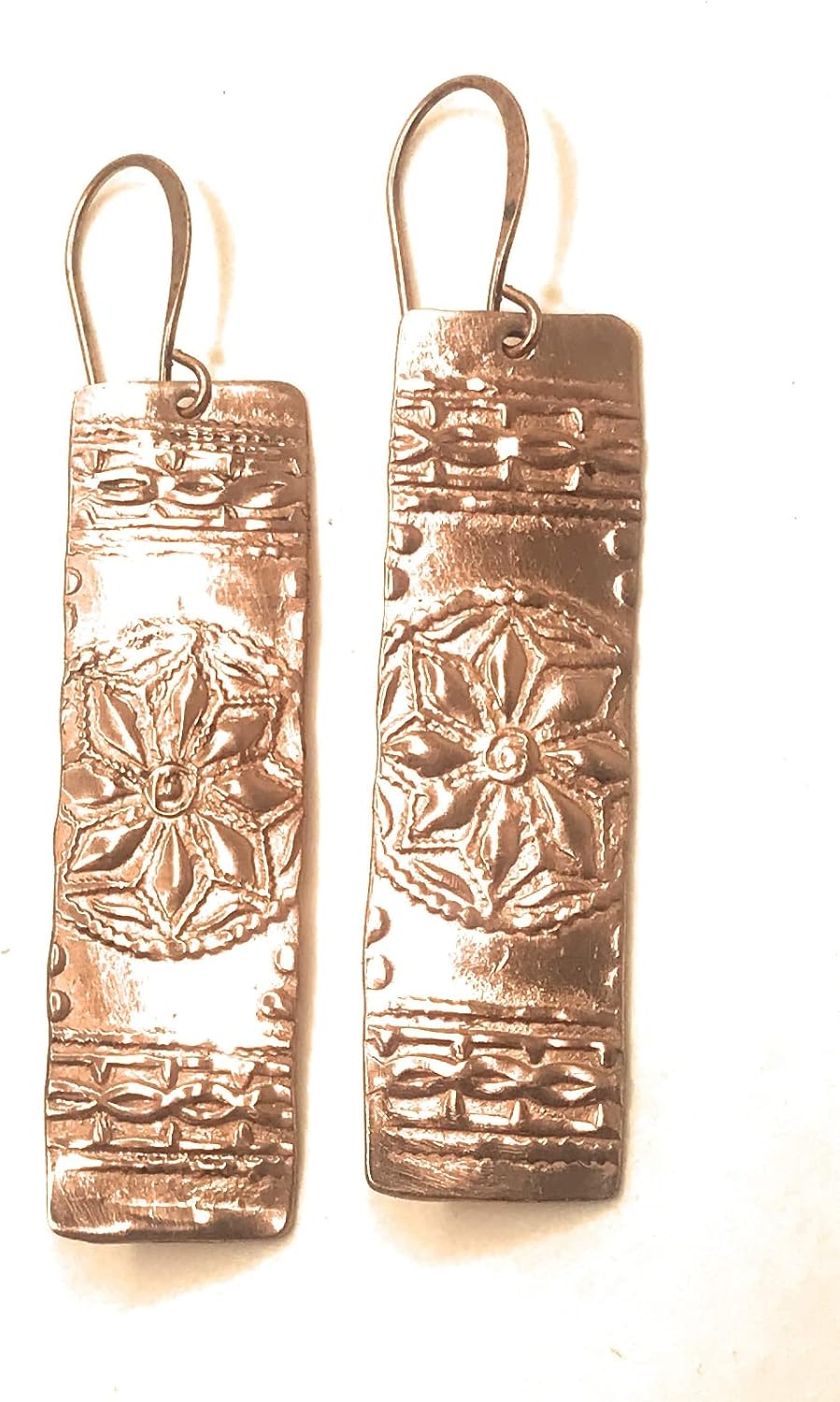 Winter Sweater Star and Knit Copper Earrings Jewelry Gift Idea for Women
