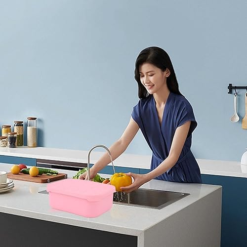 Miniatura 3 de TOPINCN Caja Bento de silicona reutilizable de 3 compartimentos, contenedor de almuerzo a prueba de fugas, caja Bento de acero inoxidable 304 con