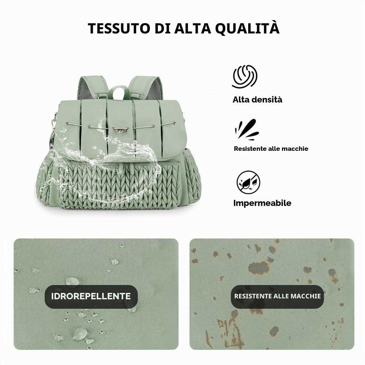 SONARIN Convertibile Zaino Fasciatoio,Grande Capacità Impermeabile Borsa per Pannolini Zaino Mamma Neonato Borsa Fasciatoio da Viaggio con Fasciatoio & Spalline Singola(Verde)