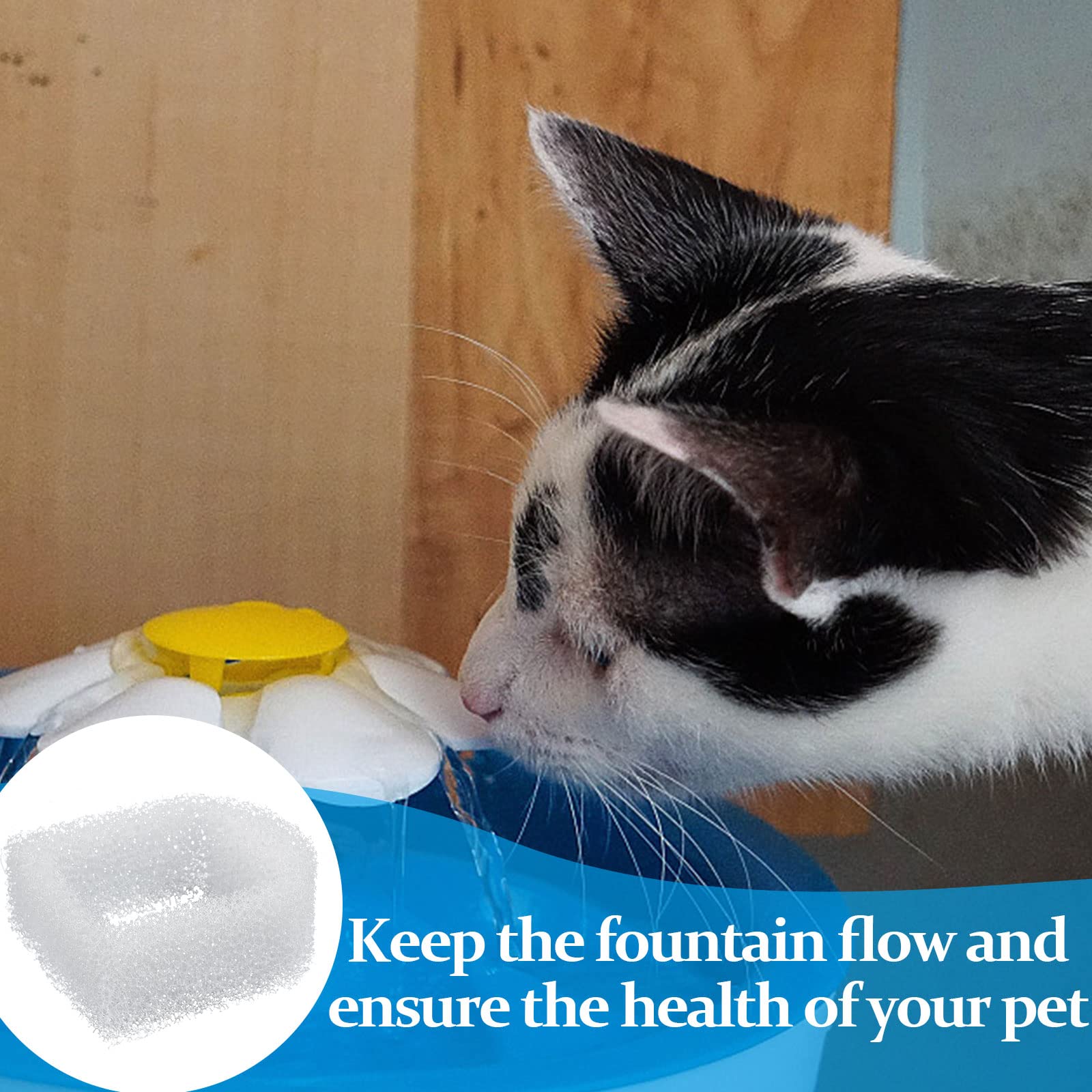 30 filtros de espuma de repuesto para fuente de mascotas, filtro de espuma de prefiltro de esponja de agua potable, compatible con fuentes de cerámica Drinkwell y acero inoxidable 360 para mascotas,