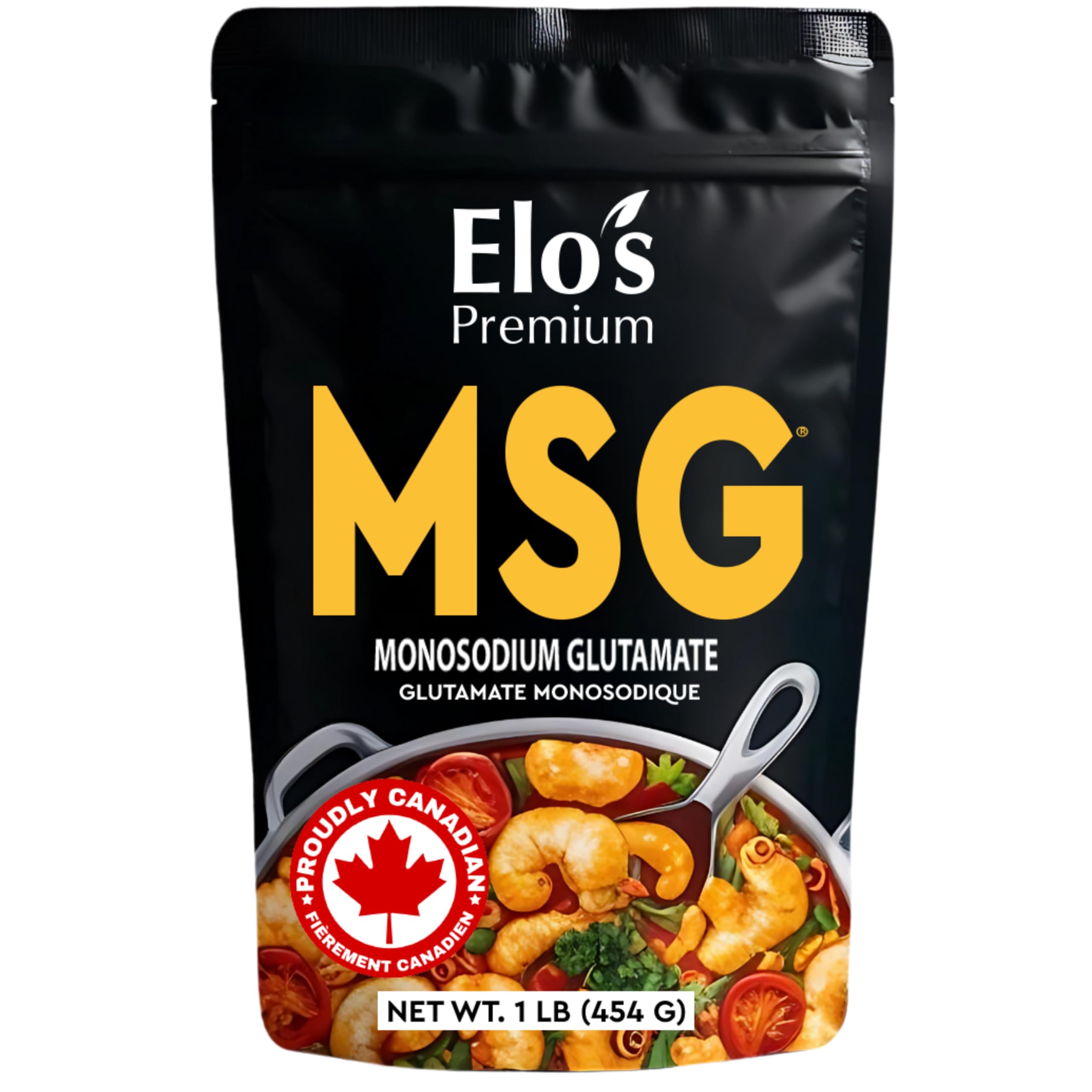 MSG by Elo's Premium (1 lb) Packaged in CANADA, Premium Monosodium Glutamate Powder, Umami Powder, Naturally Delicious Seasoning, Non GMO, Asian Cuisine Favourite