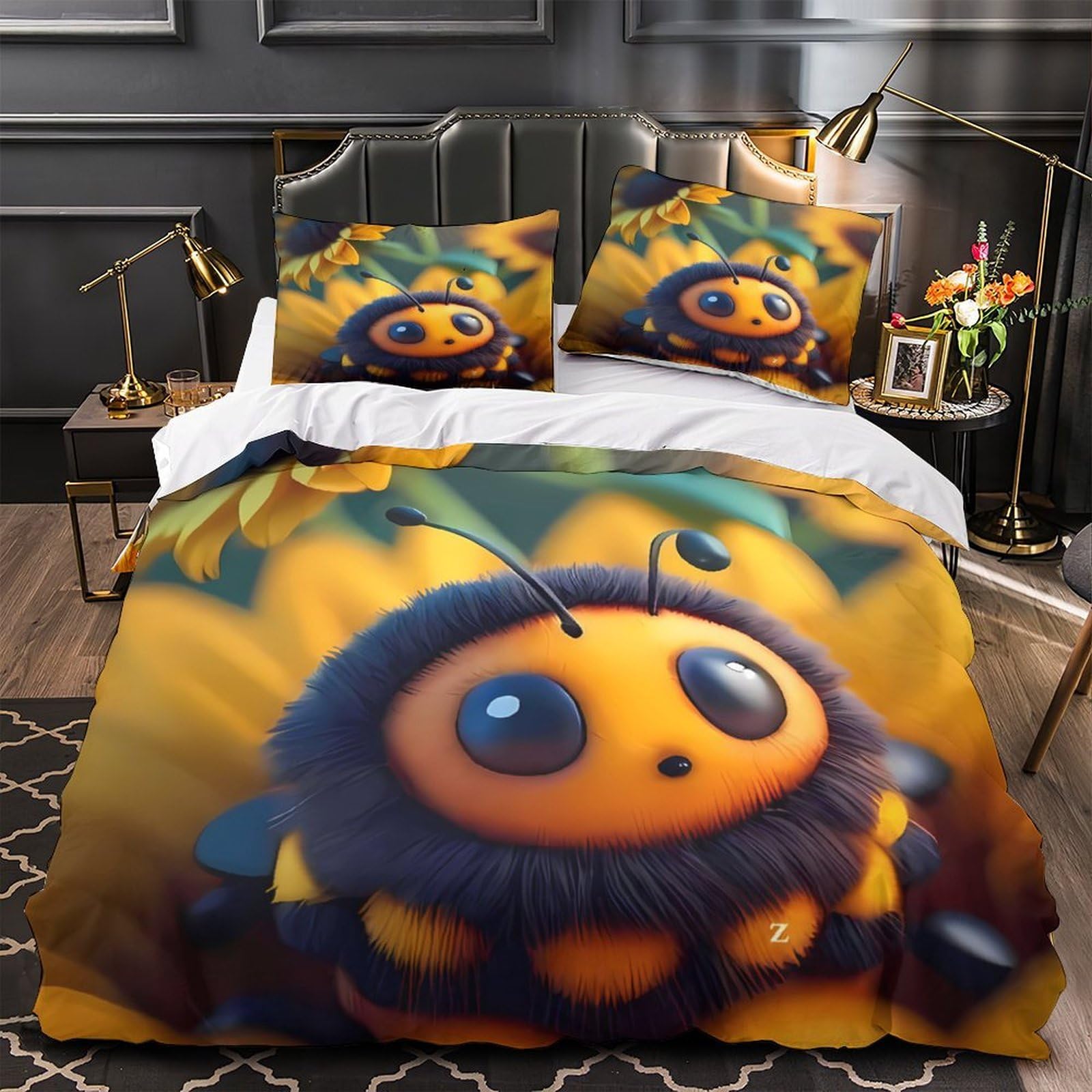 Housse de couette abeille pour décorer la chambre d'une fille avec douceur