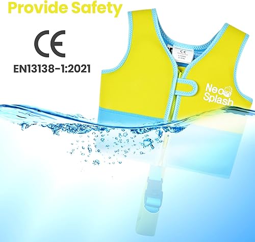 Miniatura 4 de Chaleco de natación para niños de neopreno con correa de seguridad ajustable para edades de 1-3 y 3-6 años