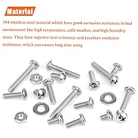 Vista 2 de 140 piezas #10-24 Phillips Tornillos de máquina de cabeza cacerola Kit surtido de tuercas y arandelas de rosca gruesa, totalmente roscado a máquina