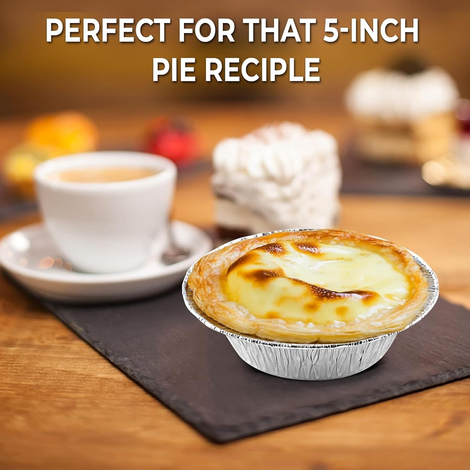 5 Inch Aluminum Foil Pot Pie Baking Pans, 50 Pack