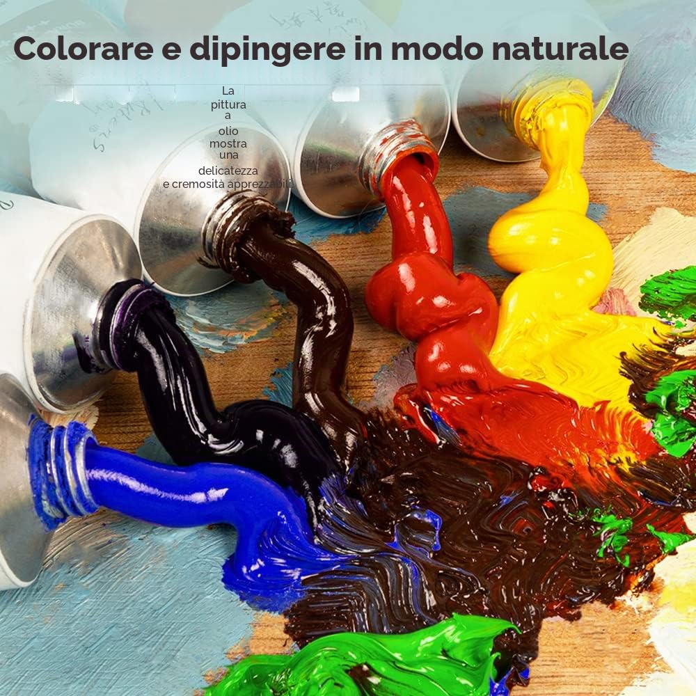 Paul Rubens, pittura ad olio, 20 colori ad olio brillanti con alta saturazione, tubi da 50 ml ad alta capacità, tempo di asciugatura più rapido con texture e consistenza cremosa per artisti, studenti