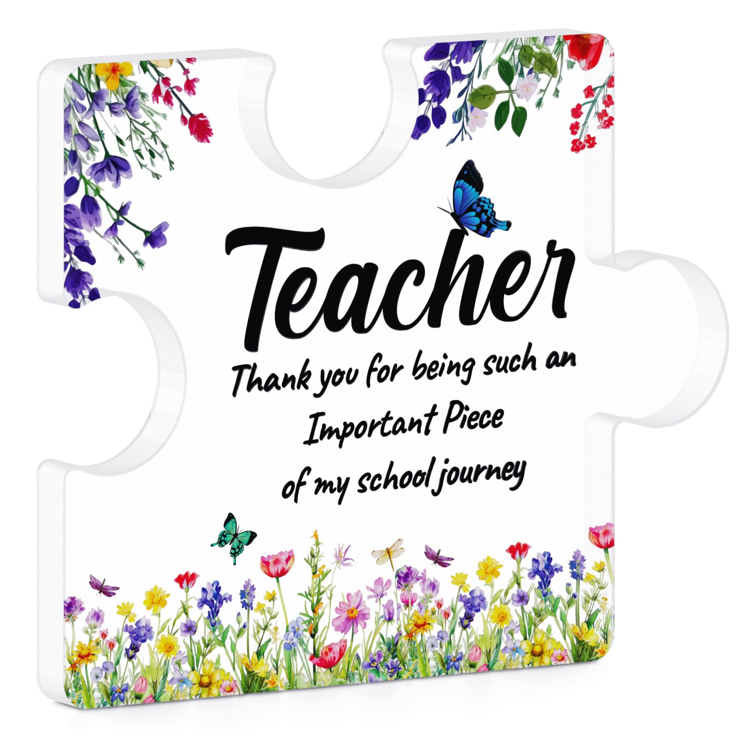 Bestafiesta Men's Transparent Teacher Gifts Thank You Teacher Present Acrylic Jigsaw Piece Ornat Thankyou Gift For For Wo For Him For Her