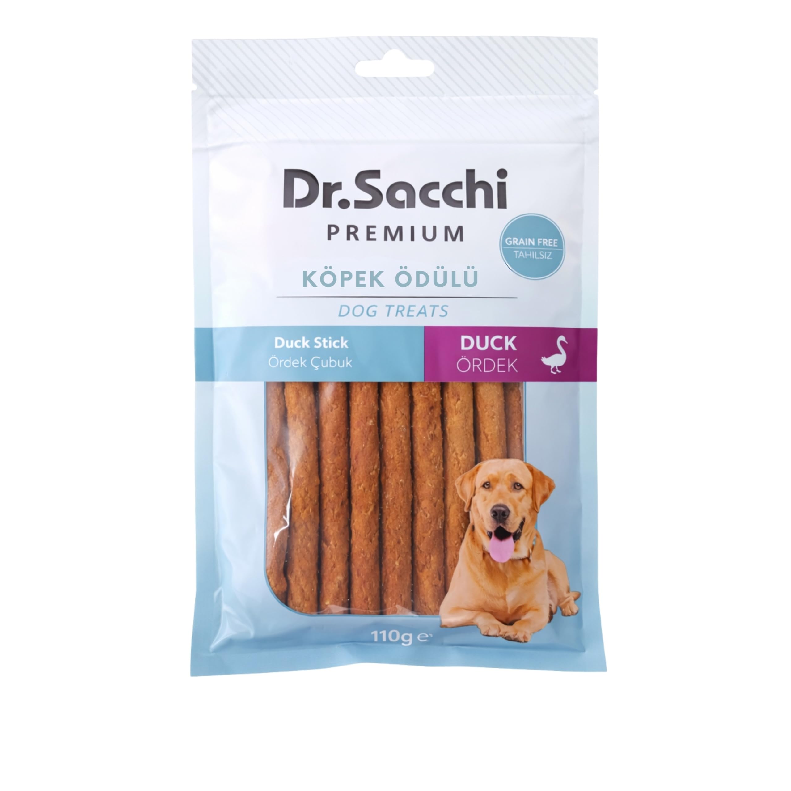 Dr.Sacchi Premium Ördekli Çubuk Tahılsız Köpek Ödülü 5" 11-13 Gr 10'lu