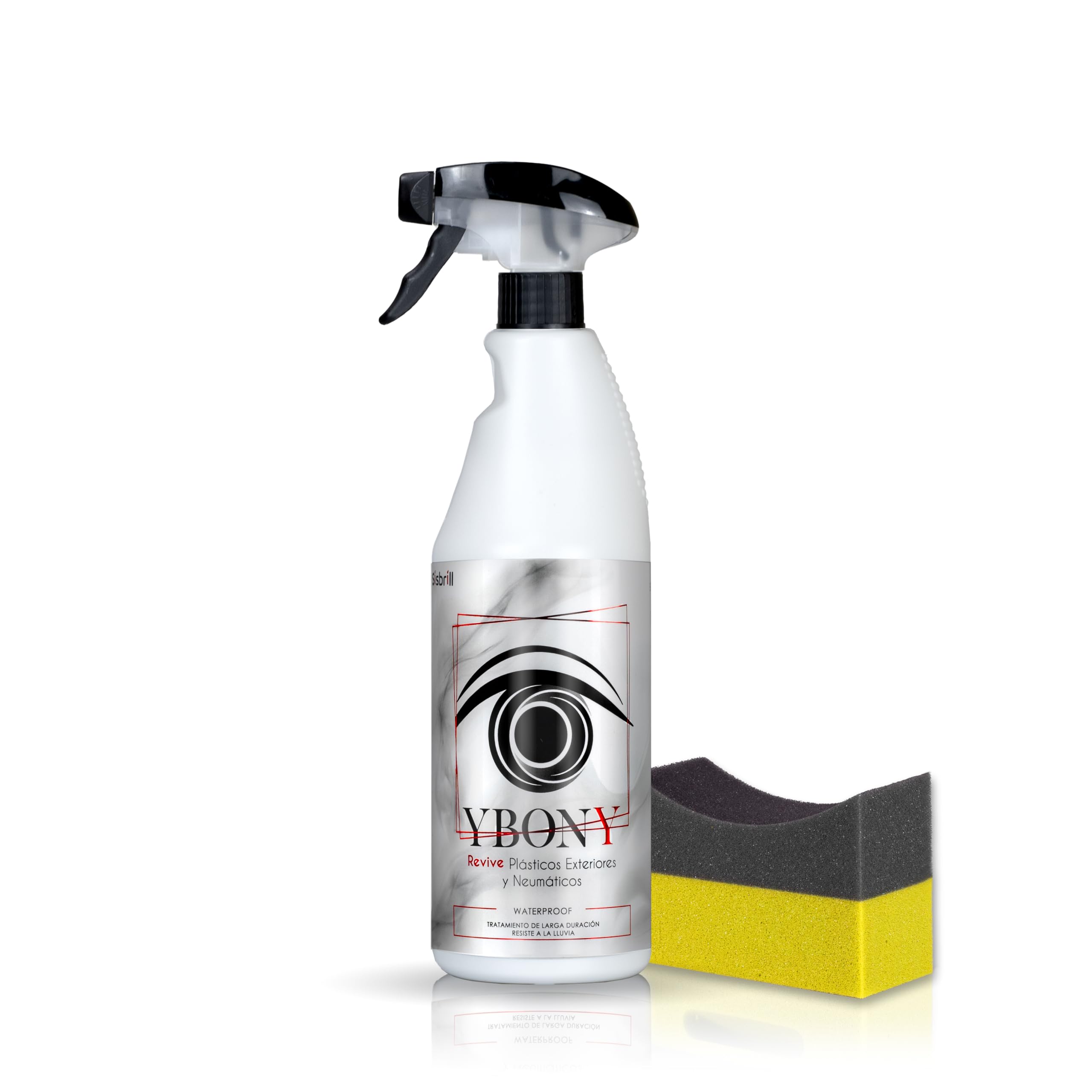 Sisbrill Ybony, Renueva, repara y restaura plásticos deteriorados o blanquecinos - Revive Neumáticos - Proporciona Ultra-Brillo - Resiste la Lluvia - 750 ml + 1 aplicador (Pack 1) | Renueva, repara y restaura plásticos y neumáticos deteriorados con acabad