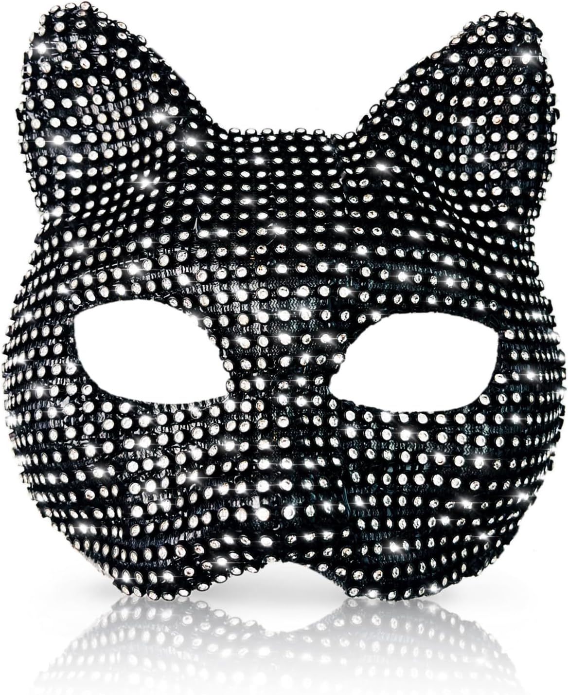 Cat Costume for Women - Collar Choker, Gloves, Rhinestone Mask, Tail & Accessories
