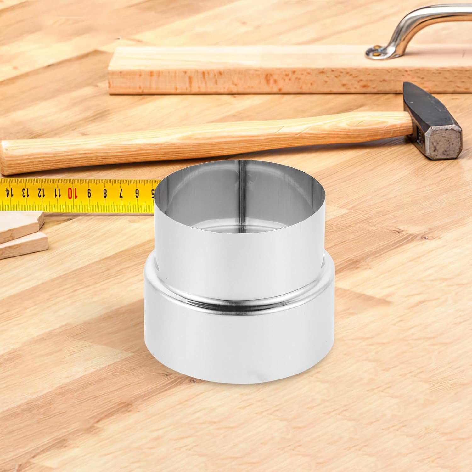 Stainless Steel Pipe with Easy Installation and Tight Connection Reducer Connector 10cm to 9cm Tube Connector for Gas Water Heater for Household Parts