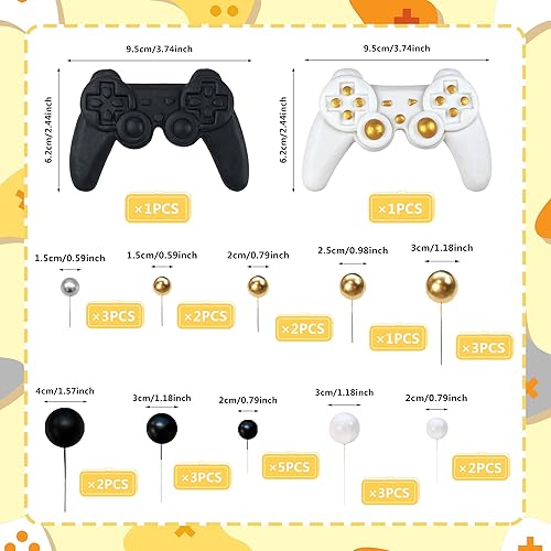 Miniatura 2 de 28 piezas de temas de videojuegos para decoración de tartas, decoración de pasteles de bolas para decoración de pasteles de fiesta de cumpleaños