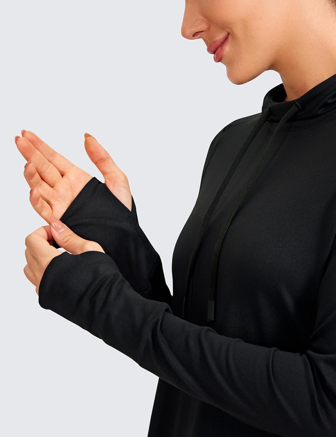 CRZ YOGA Workout Long Sleeve Shirt for Women Hoodie Pullover Athletic Hooded Sweatshirts Sports Gym Tops with Thumbhole - Image 3