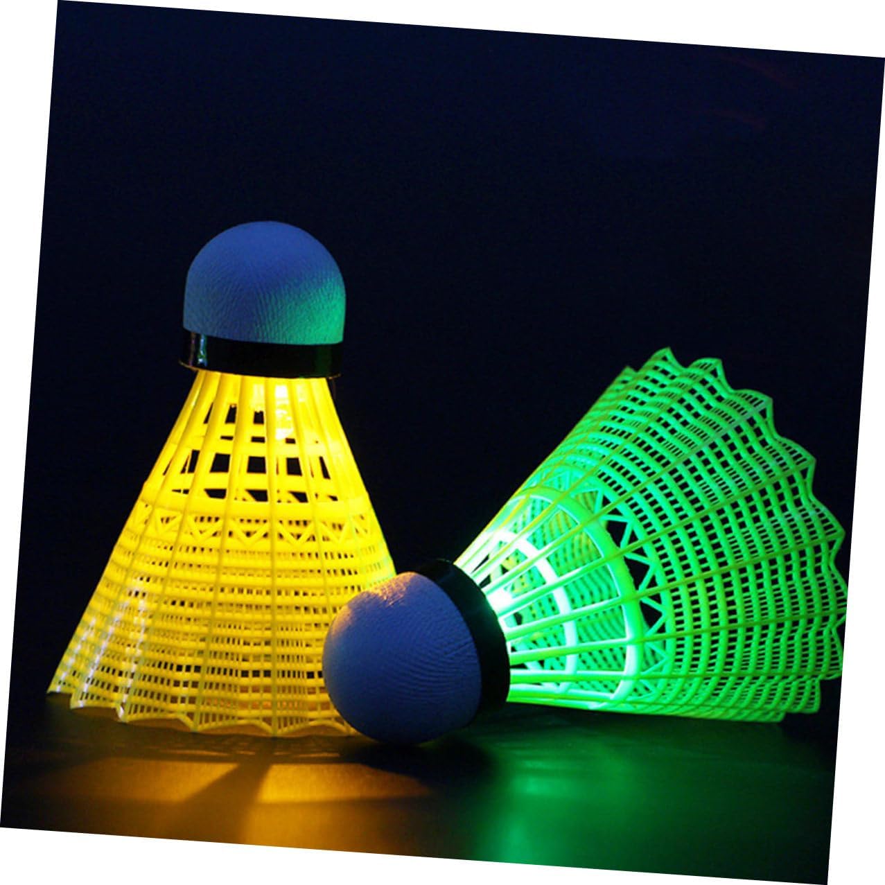 NOLITOY 8Pcs LED Nylon Shuttlecocks for Outdoor Badminton Training Windproof Glow Dark Birdies for Night Practice Lightweight Sports Supply for Beginners Amateurs and Family Fitness