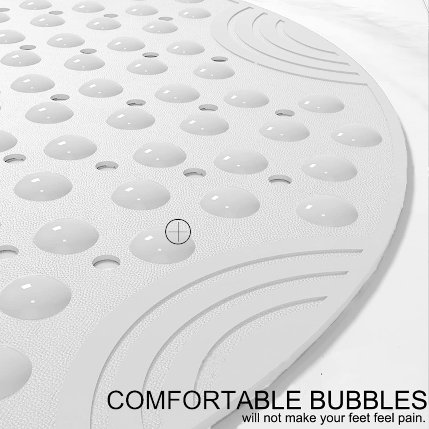 Tappetino doccia rotondo antiscivolo in PVC (55 cm, blu) con ventose e fori di drenaggio, lavabile in lavatrice, per bagno e vasca. | Leroy Merlin